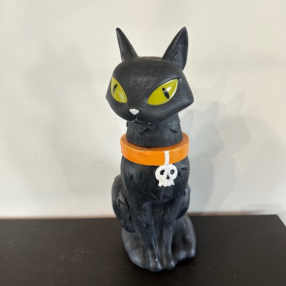 Seasonal Visions Other - Seasonal Visions Animated Light Up Black Cat Halloween Yowls Rotating Head 15"
